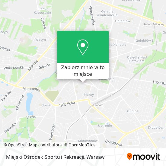 Mapa Miejski Ośrodek Sportu i Rekreacji