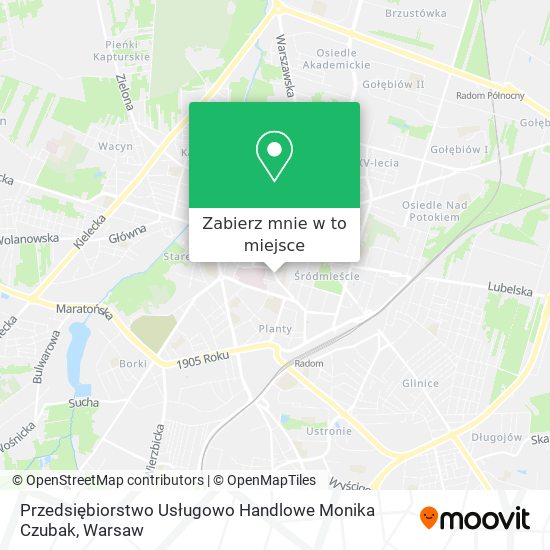 Mapa Przedsiębiorstwo Usługowo Handlowe Monika Czubak