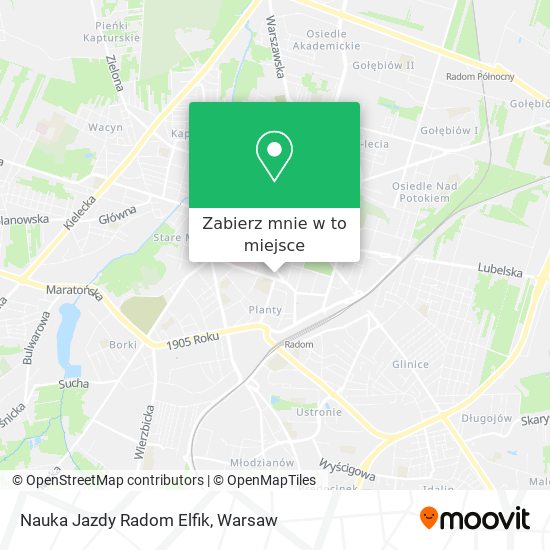 Mapa Nauka Jazdy Radom Elfik