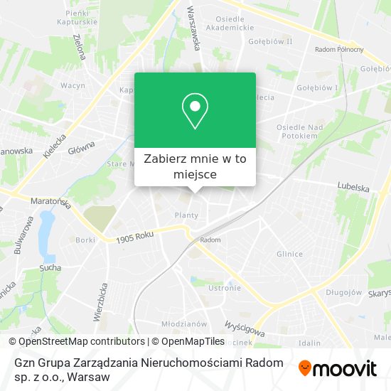 Mapa Gzn Grupa Zarządzania Nieruchomościami Radom sp. z o.o.