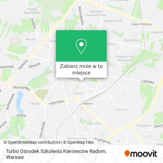 Mapa Turbo Ośrodek Szkolenia Kierowców Radom