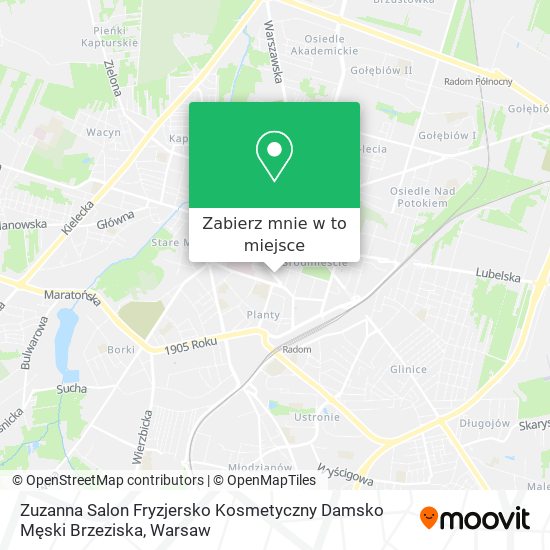 Mapa Zuzanna Salon Fryzjersko Kosmetyczny Damsko Męski Brzeziska