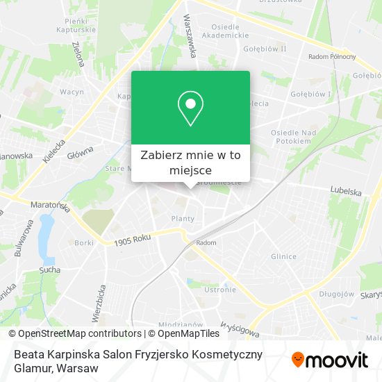 Mapa Beata Karpinska Salon Fryzjersko Kosmetyczny Glamur