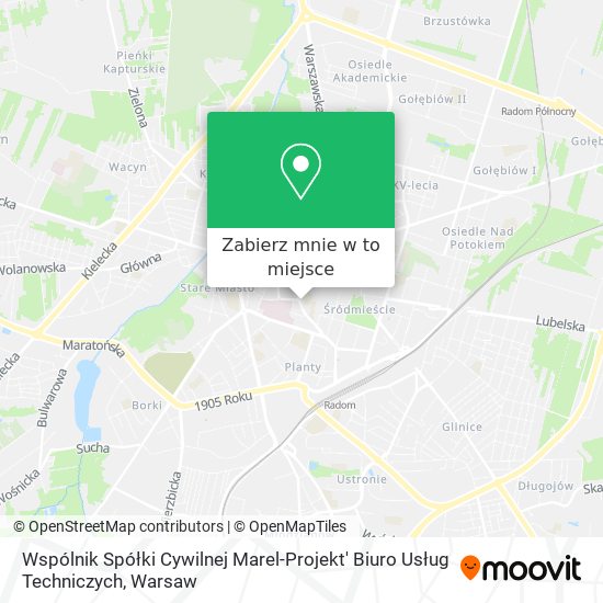 Mapa Wspólnik Spółki Cywilnej Marel-Projekt' Biuro Usług Techniczych
