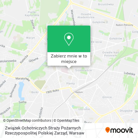 Mapa Związek Ochotniczych Straży Pożarnych Rzeczypospolitej Polskiej Zarząd