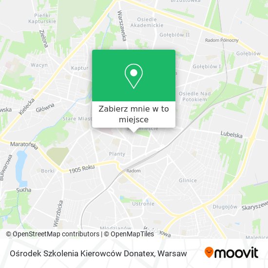 Mapa Ośrodek Szkolenia Kierowców Donatex