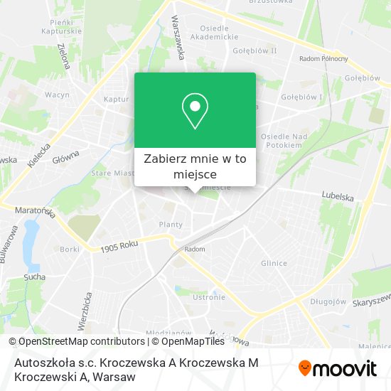 Mapa Autoszkoła s.c. Kroczewska A Kroczewska M Kroczewski A