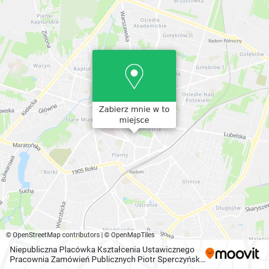 Mapa Niepubliczna Placówka Kształcenia Ustawicznego Pracownia Zamówień Publicznych Piotr Sperczyński