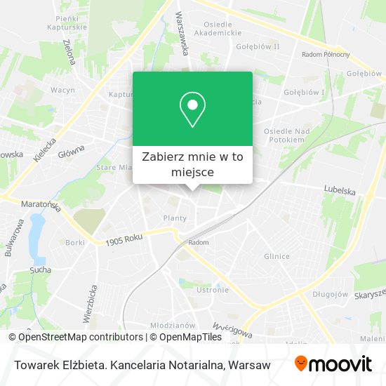 Mapa Towarek Elżbieta. Kancelaria Notarialna