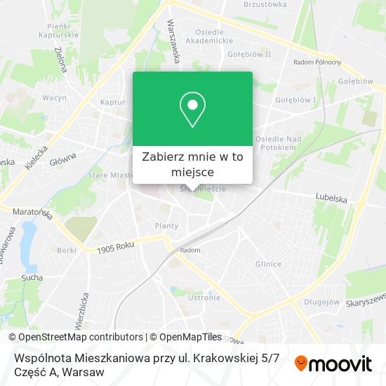 Mapa Wspólnota Mieszkaniowa przy ul. Krakowskiej 5 / 7 Część A