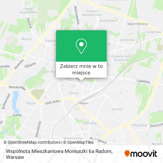 Mapa Wspólnota Mieszkaniowa Moniuszki 6a Radom