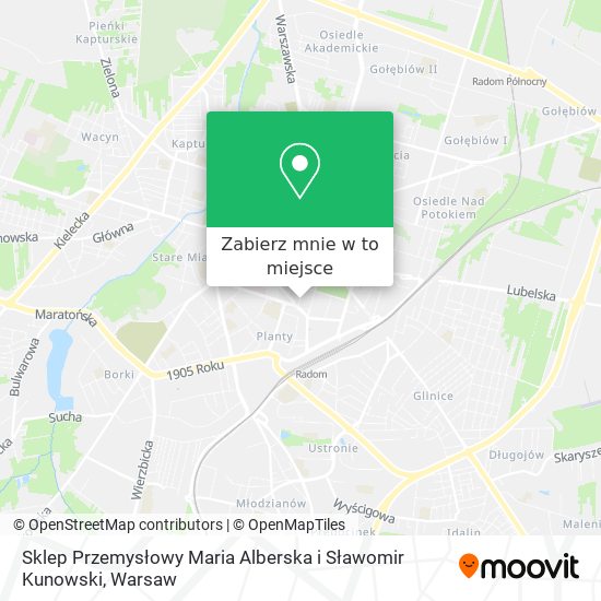 Mapa Sklep Przemysłowy Maria Alberska i Sławomir Kunowski