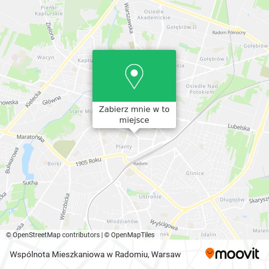 Mapa Wspólnota Mieszkaniowa w Radomiu