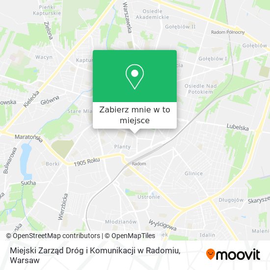 Mapa Miejski Zarząd Dróg i Komunikacji w Radomiu