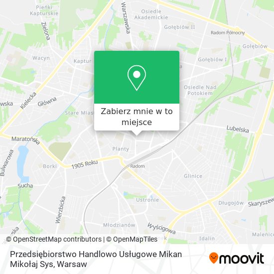 Mapa Przedsiębiorstwo Handlowo Usługowe Mikan Mikołaj Sys