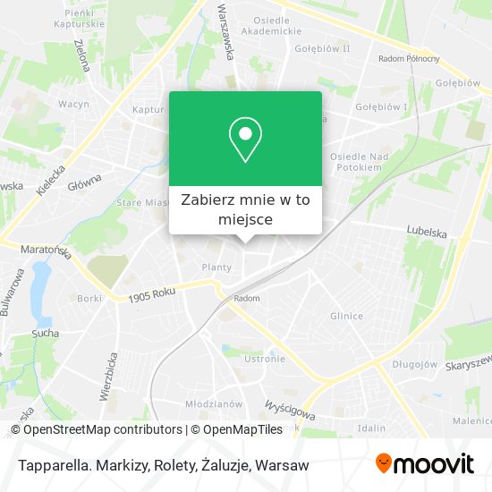 Mapa Tapparella. Markizy, Rolety, Żaluzje