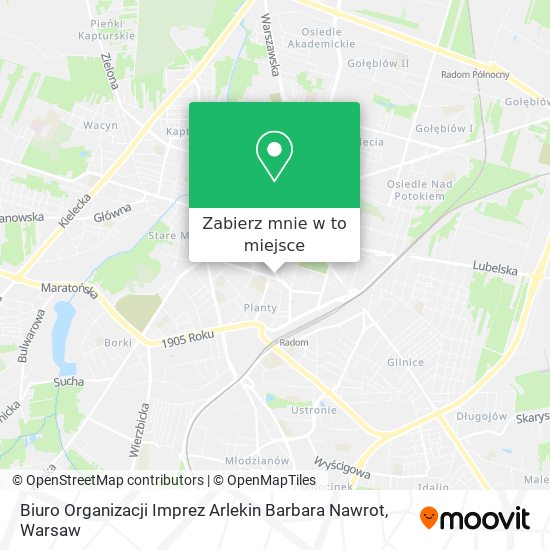 Mapa Biuro Organizacji Imprez Arlekin Barbara Nawrot