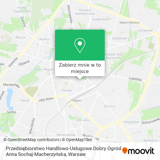 Mapa Przedsiębiorstwo Handlowo-Usługowe Dobry Ogród Anna Sochaj-Macherzyńska