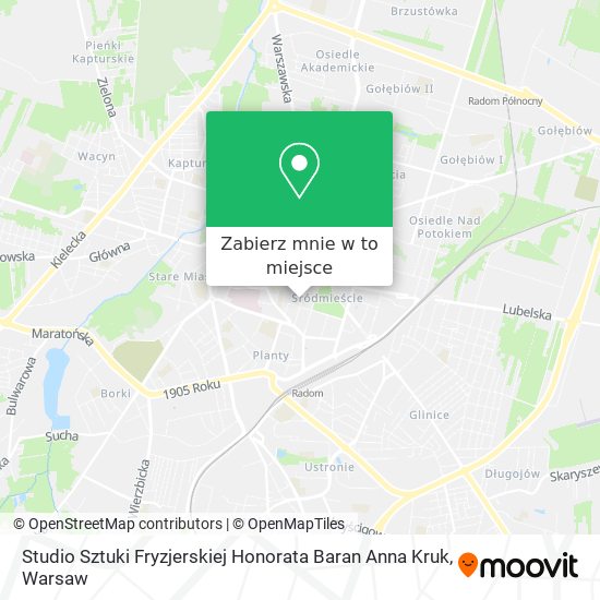 Mapa Studio Sztuki Fryzjerskiej Honorata Baran Anna Kruk