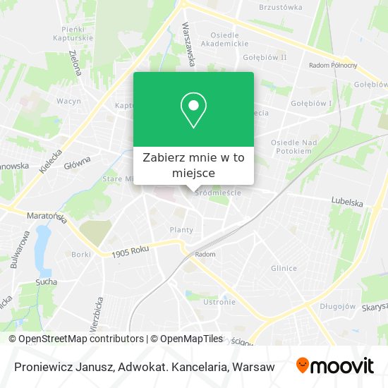 Mapa Proniewicz Janusz, Adwokat. Kancelaria