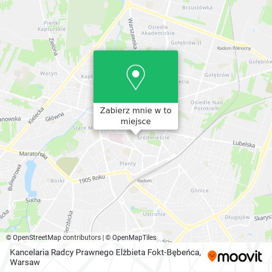 Mapa Kancelaria Radcy Prawnego Elżbieta Fokt-Bębeńca