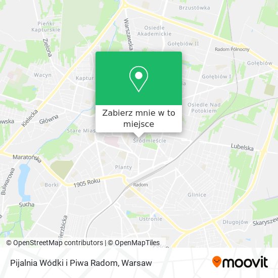 Mapa Pijalnia Wódki i Piwa Radom