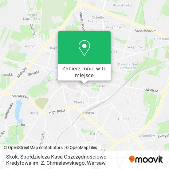 Mapa Skok. Spółdzielcza Kasa Oszczędnościowo - Kredytowa im. Z. Chmielewskiego