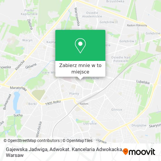 Mapa Gajewska Jadwiga, Adwokat. Kancelaria Adwokacka