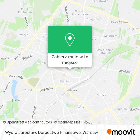 Mapa Wydra Jarosław. Doradztwo Finansowe