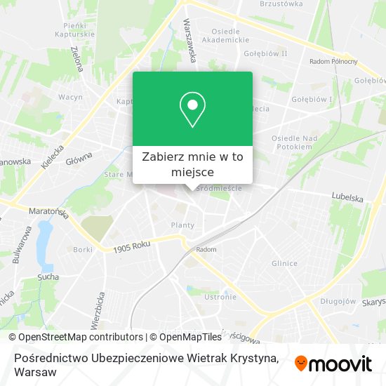 Mapa Pośrednictwo Ubezpieczeniowe Wietrak Krystyna