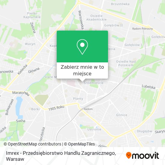 Mapa Imrex - Przedsiębiorstwo Handlu Zagranicznego