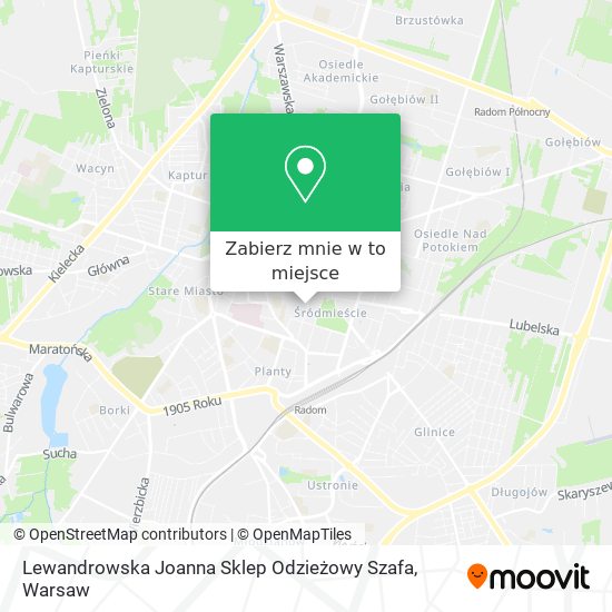 Mapa Lewandrowska Joanna Sklep Odzieżowy Szafa