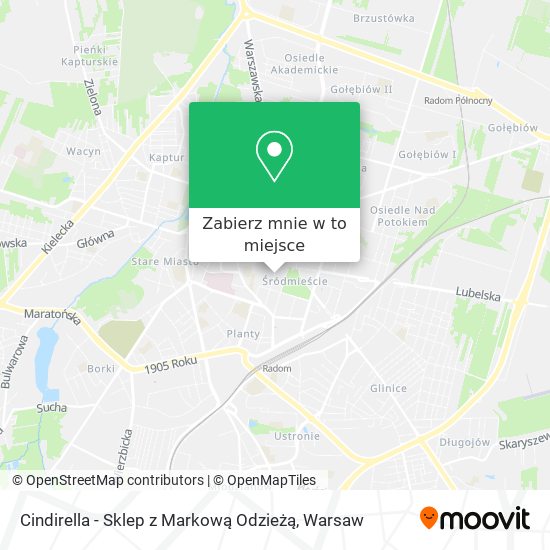 Mapa Cindirella - Sklep z Markową Odzieżą