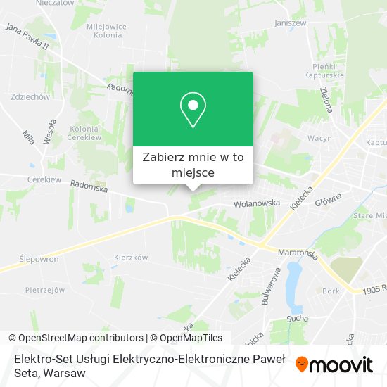 Mapa Elektro-Set Usługi Elektryczno-Elektroniczne Paweł Seta