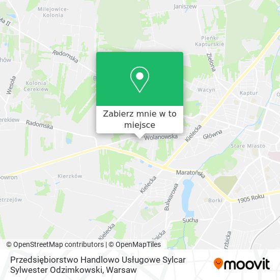 Mapa Przedsiębiorstwo Handlowo Usługowe Sylcar Sylwester Odzimkowski