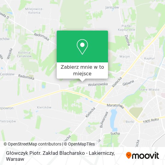 Mapa Główczyk Piotr. Zakład Blacharsko - Lakierniczy