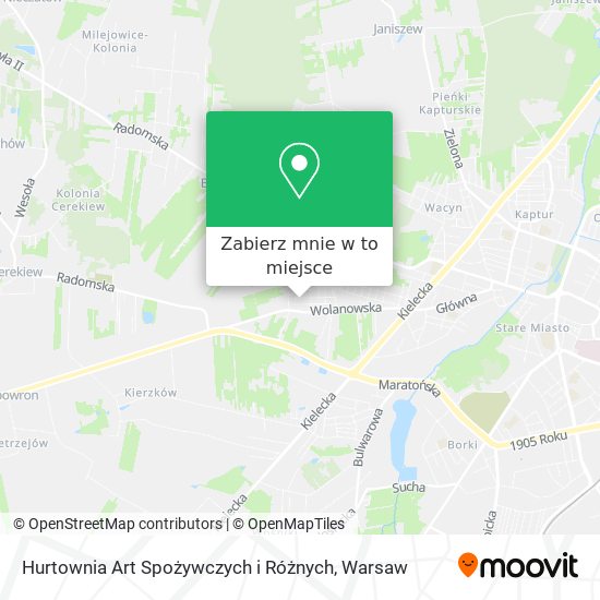 Mapa Hurtownia Art Spożywczych i Różnych