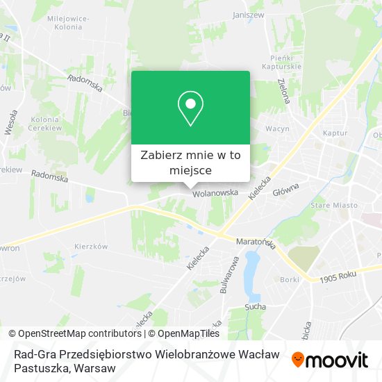 Mapa Rad-Gra Przedsiębiorstwo Wielobranżowe Wacław Pastuszka