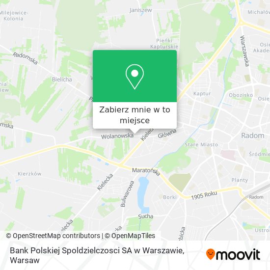 Mapa Bank Polskiej Spoldzielczosci SA w Warszawie