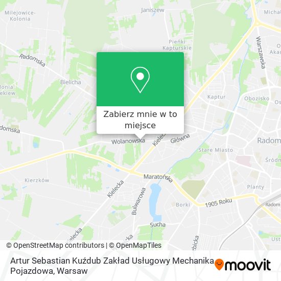Mapa Artur Sebastian Kuźdub Zakład Usługowy Mechanika Pojazdowa