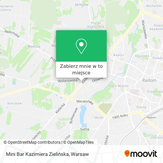 Mapa Mini Bar Kazimiera Zielińska