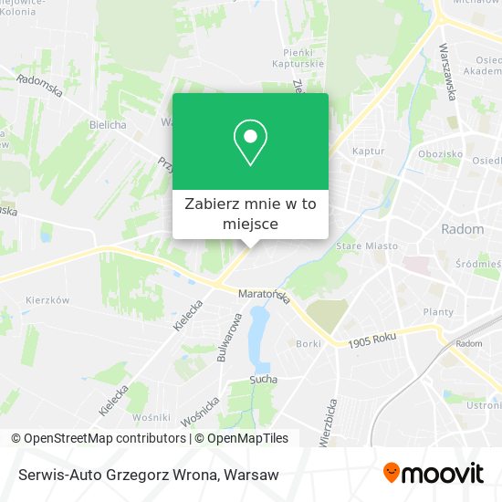 Mapa Serwis-Auto Grzegorz Wrona