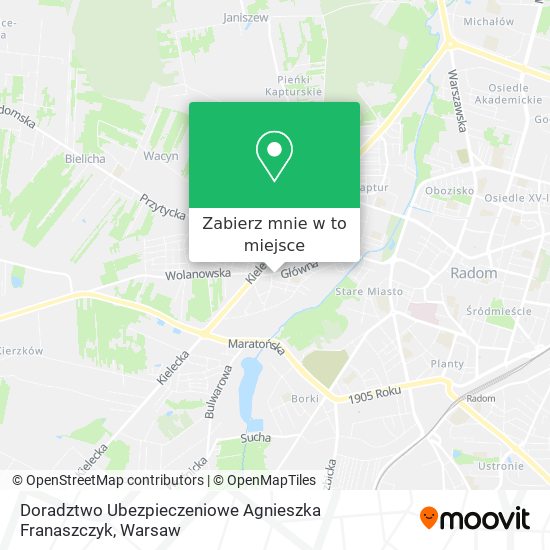 Mapa Doradztwo Ubezpieczeniowe Agnieszka Franaszczyk