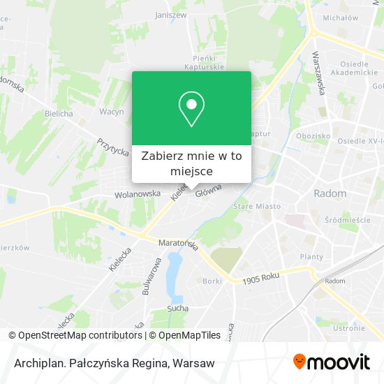 Mapa Archiplan. Pałczyńska Regina