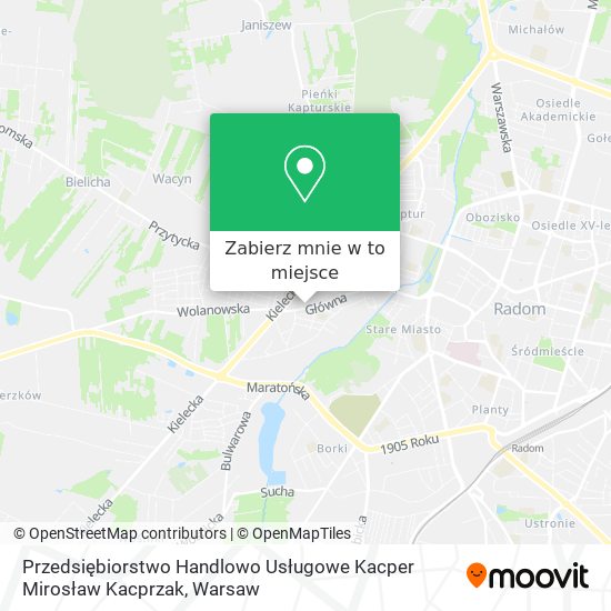 Mapa Przedsiębiorstwo Handlowo Usługowe Kacper Mirosław Kacprzak