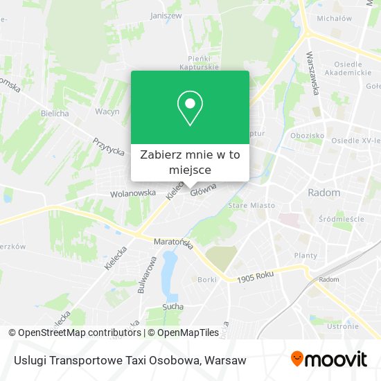 Mapa Uslugi Transportowe Taxi Osobowa