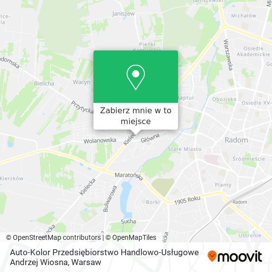 Mapa Auto-Kolor Przedsiębiorstwo Handlowo-Usługowe Andrzej Wiosna