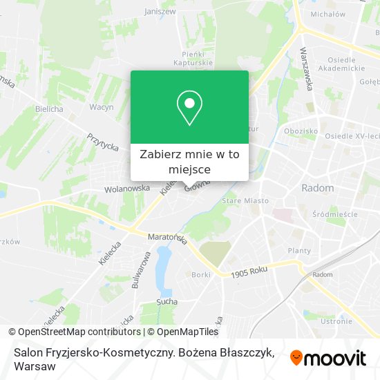 Mapa Salon Fryzjersko-Kosmetyczny. Bożena Błaszczyk