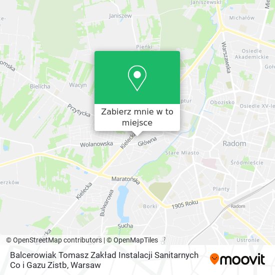 Mapa Balcerowiak Tomasz Zakład Instalacji Sanitarnych Co i Gazu Zistb