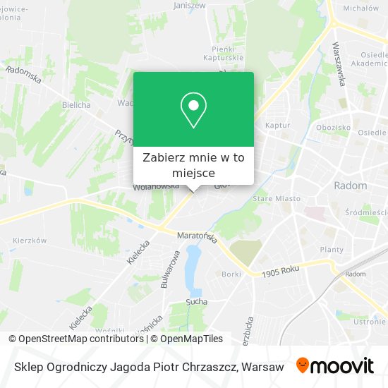 Mapa Sklep Ogrodniczy Jagoda Piotr Chrzaszcz